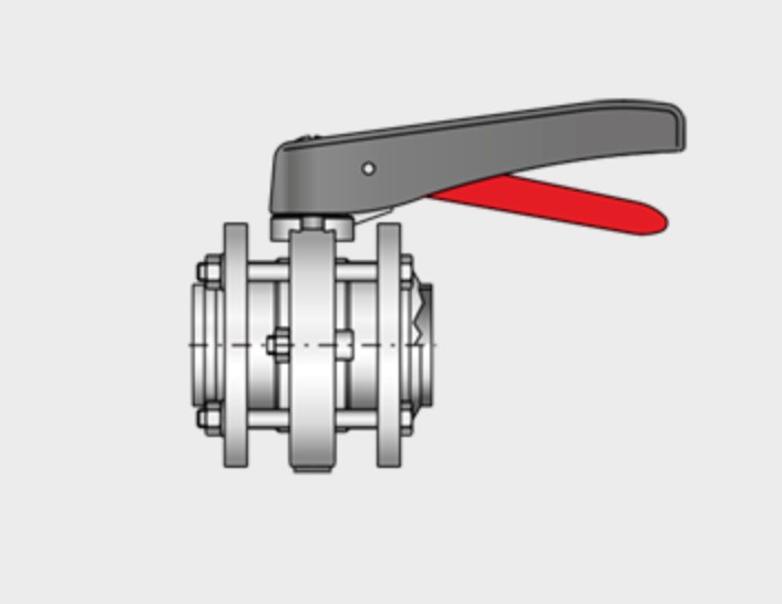 Kieselmann 4310 S-S   Intermediate Flange Butterfly Valve